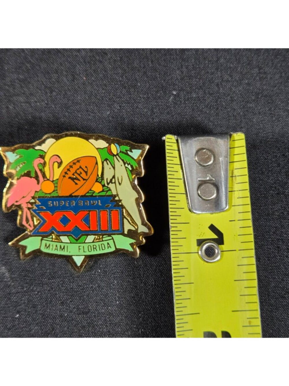 Super Bowl XXIII Miami Florida NFL Pin Peter David 1988 Collectible Lapel Pin - Picture 5 of 6